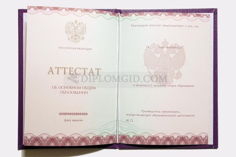 аттестат за 9 класс 2014-2021